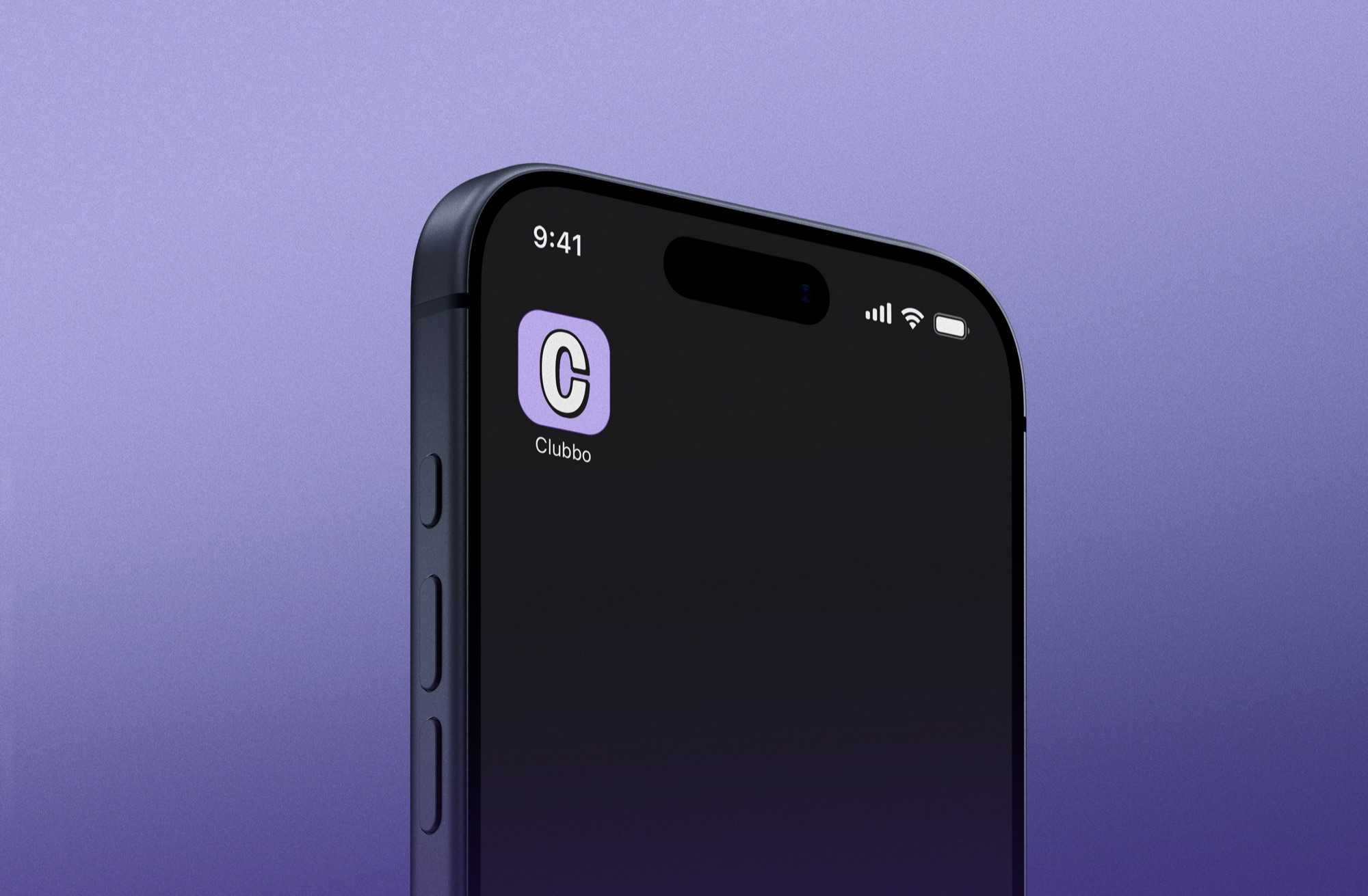Un iPhone con l’app Clubbo installata